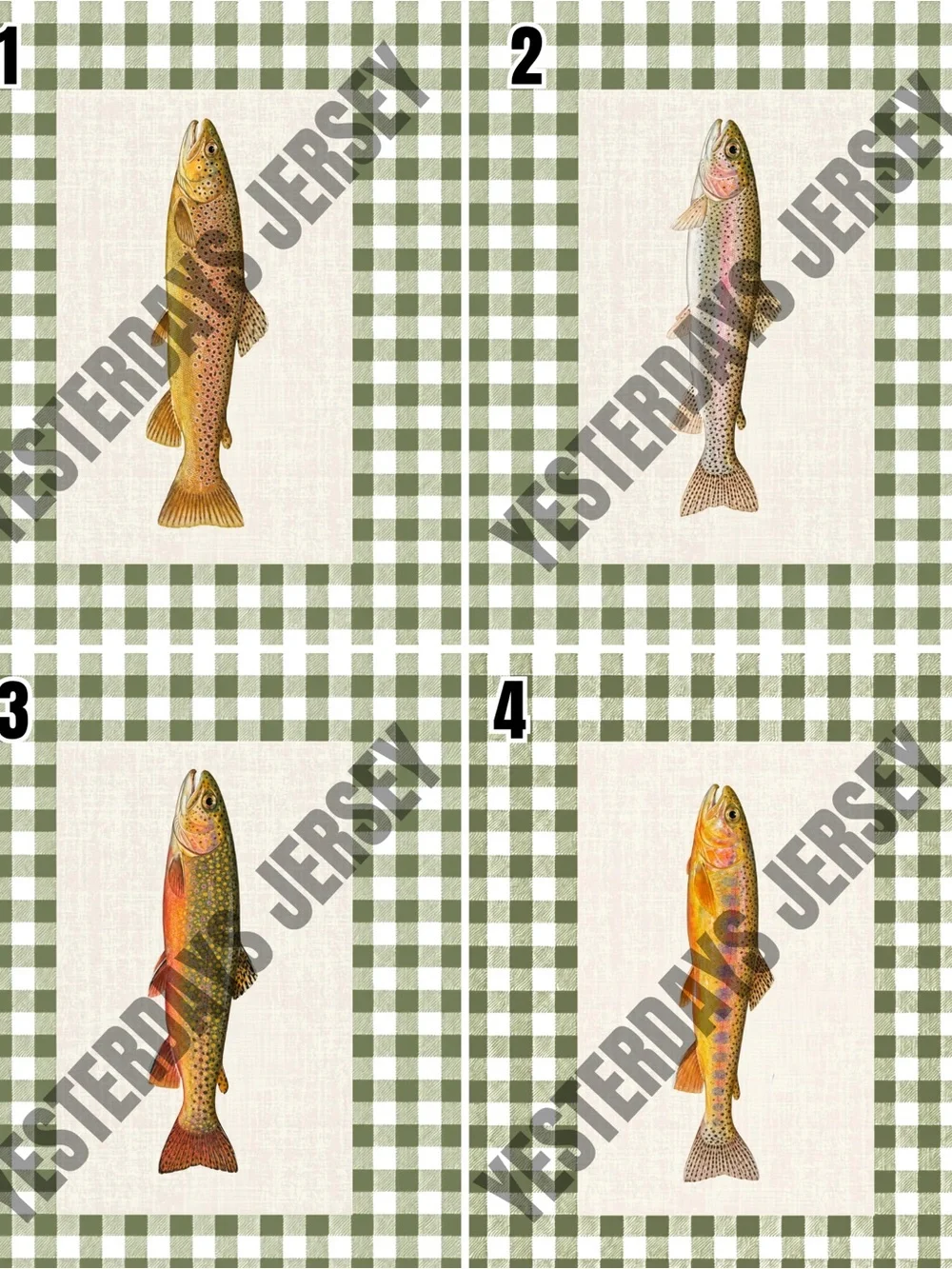8x10 Rustic Trout Wall Decor Prints
